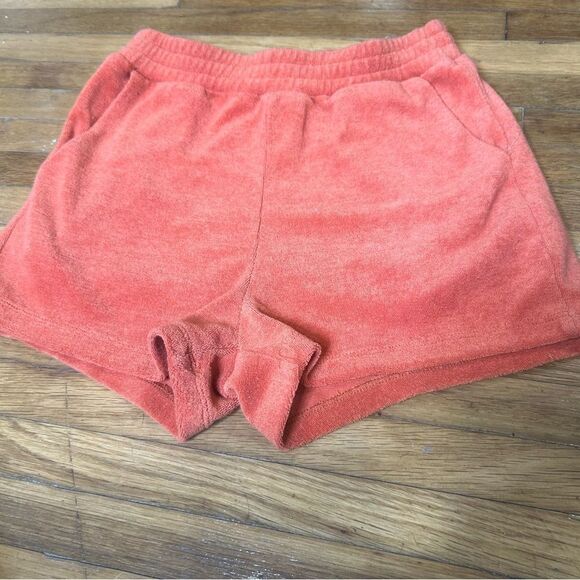 2/$20 TicToc Orange Terry Clothe Thick Soft Shorts with Pockets - Picture 7 of 7